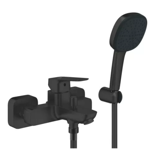 Kádtöltő csaptelep, Grohe Cubeo kádtöltő zuhanyszettel, fekete 1018142430