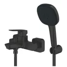 Kádtöltő csaptelep, Grohe Cubeo kádtöltő zuhanyszettel, fekete 1018142430