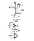 Zuhany csaptelep, Grohe Cubeo sínes zuhanyszettel, matt fekete 1018252430