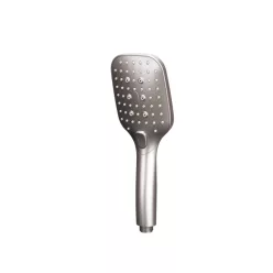   Kézizuhany, TBOSS kézi zuhanyfej, szögletes, 3 funkciós, szálcsiszolt nikkel