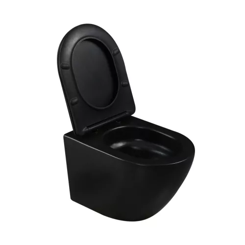 WC, Invena Tavro fali wc soft-close wc tetővel, fekete CE-71-005-Y