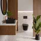 WC, Invena Tavro fali wc soft-close wc tetővel, fekete CE-71-005-Y