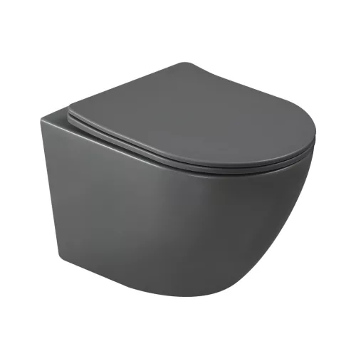 WC, Invena Tavro fali wc soft-close wc tetővel, szürke CE-71-007-Y