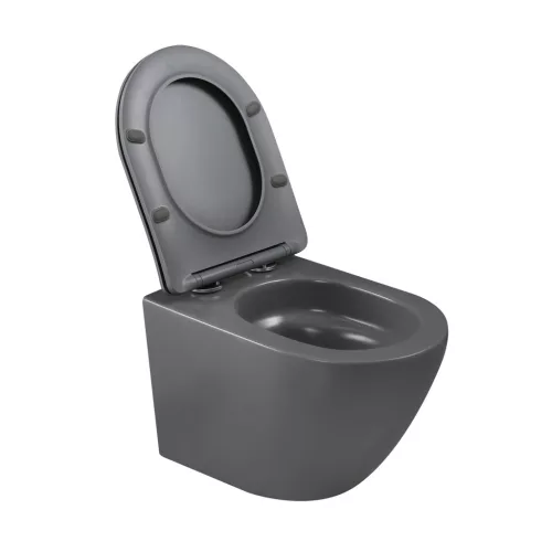 WC, Invena Tavro fali wc soft-close wc tetővel, szürke CE-71-007-Y