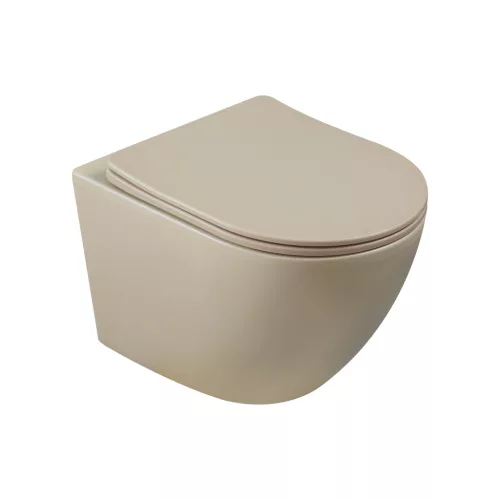 WC, Invena Tavro fali wc soft-close wc tetővel, cappuccino CE-71-008-Y