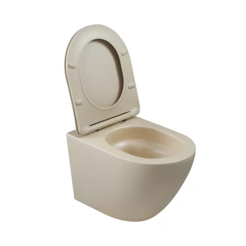 WC, Invena Tavro fali wc soft-close wc tetővel, cappuccino CE-71-008-Y