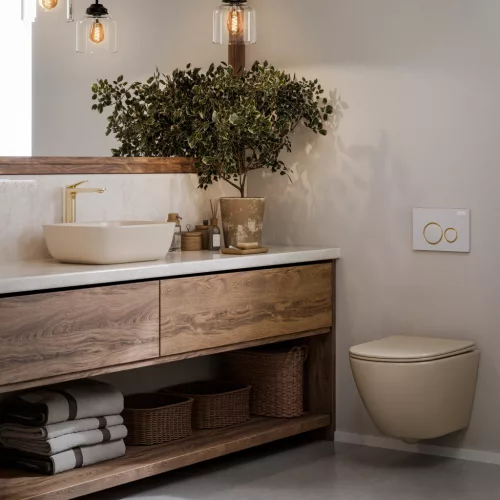 WC, Invena Tavro fali wc soft-close wc tetővel, cappuccino CE-71-008-Y