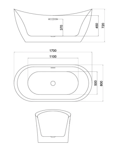 Kád, Duse S104 szabadonálló kád 170x80