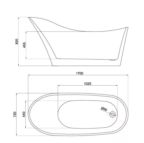 Kád, Duse S112 szabadonálló kád 170x72