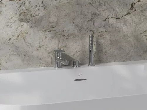 Kádperemre szerelhető csaptelep, Ravak Spring SG 026.00CR, 3 utas, króm X070529