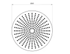 Trópusi zuhany, Ravak mennyezeti esőztető,  245 mm, 989.20BLM, matt fekete X07P1461