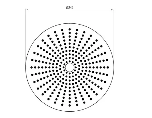 Trópusi zuhany, Ravak mennyezeti esőztető,  245 mm, 989.20BLM, matt fekete X07P1461