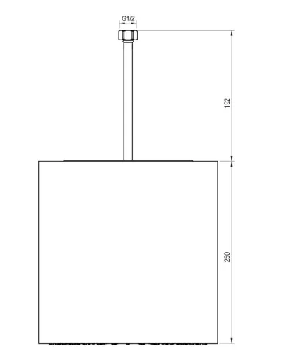 Trópusi zuhany, Ravak mennyezeti esőztető,  245 mm, 989.20BLM, matt fekete X07P1461