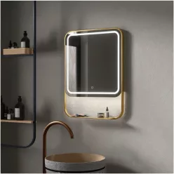   Tükör, Wellis Alicante tükör, brushed gold 60x80 cm WB00591