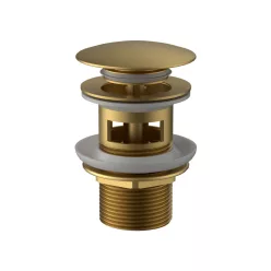   Lefolyó, Wellis mosdó lefolyó, click-clack, túlfolyós mosdókhoz, brushed gold WF00205