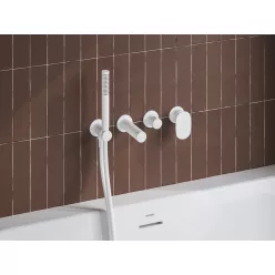   Falba süllyesztett csaptelep, Ravak Spring háromutas, SG 068.10WHM.O3+S, matt fehér X070577