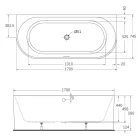 Kád, Wellis Calabria Slim kád 170x74,5 WK00237 (WK00221/AK00616)